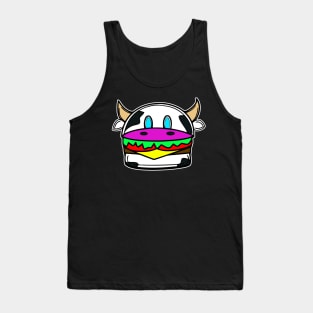 Cute Kawaii Dairy Cow Cheeseburger Tank Top